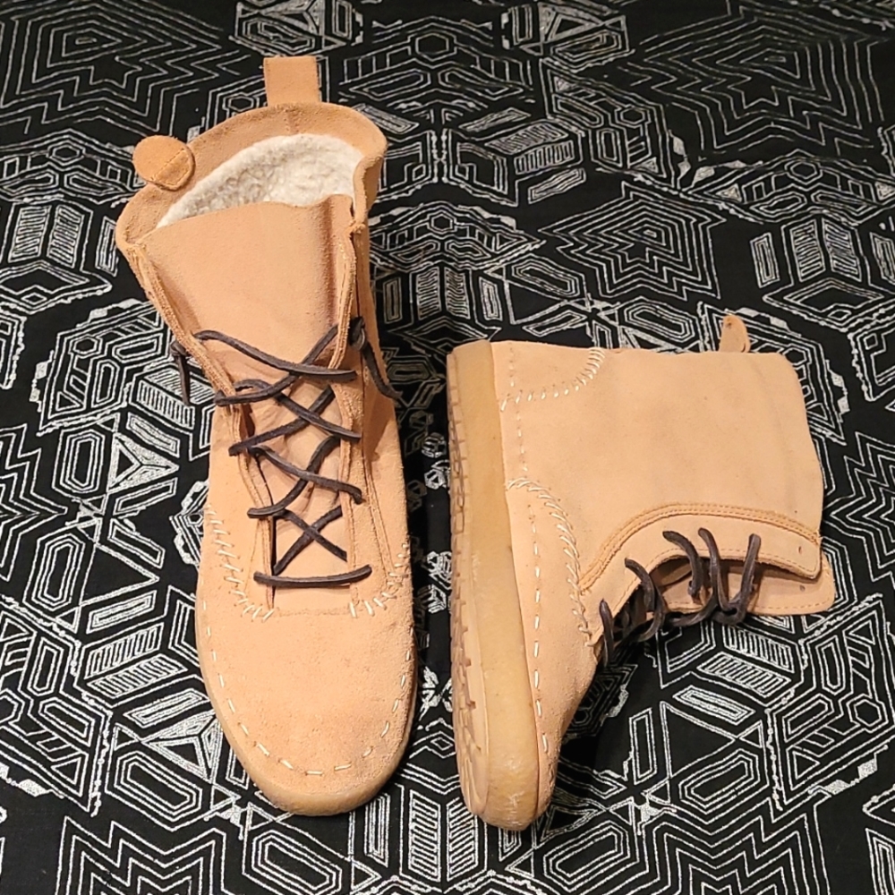 Keds Tan Suede Lace-Up Ankle Booties